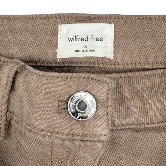 Wilfred Free Aritzia Moment High Waisted A-Line Mini In GD Deep Taupe Size 00 - Picture 3 of 5